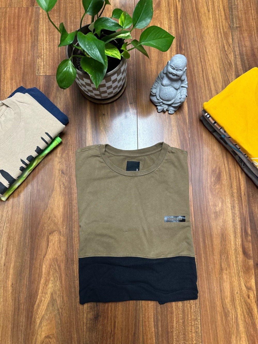Supra Two-Tone Colorblock Skate Tee - Tan/Black